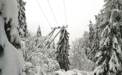 Mokar snijeg izazvao kvarove na elektromreži