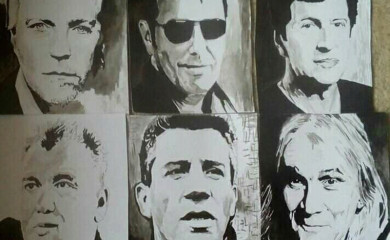 Vrećovi portreti rok muzičara pred Fočacima